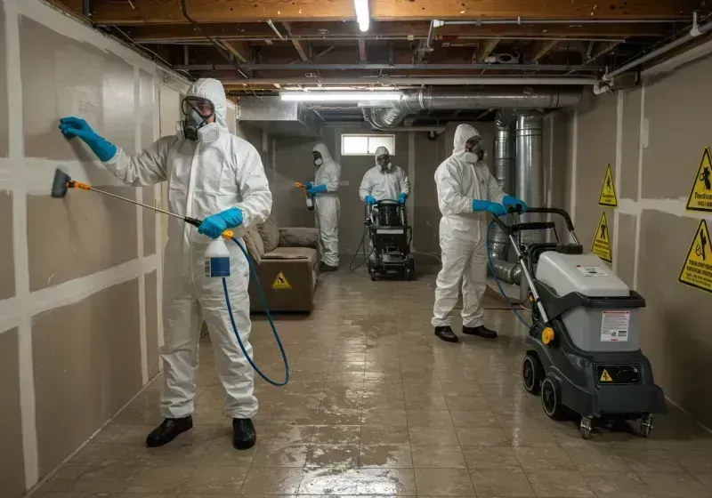 Basement Moisture Removal and Structural Drying process in Kenly, NC